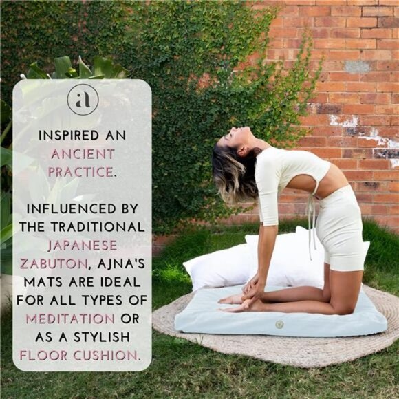 Zabuton Meditation Mat - Luxurious Meditation Cushion Floor Pillow (Grey) - Picture 6 of 6